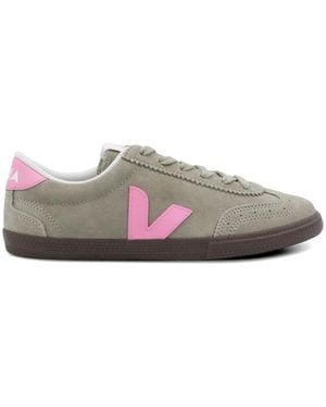 Veja Volley Lace-Up Suede Sneakers - Grey