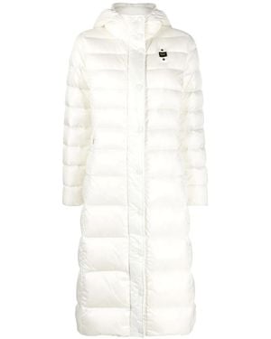 Blauer Padded-Design Hooded Coat - White