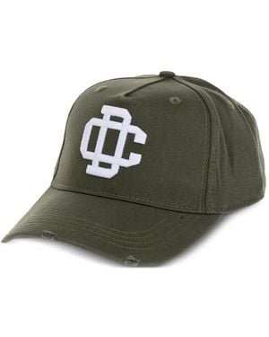 DSquared² Logo-Embroidered Distressed Baseball Cap - Green