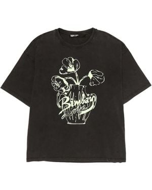 Bimba Y Lola Floral-Print T-Shirt - Black