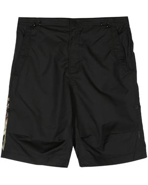 Maharishi Embroidered-Motif Shorts - Black