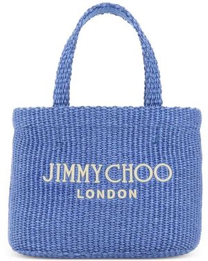 Jimmy Choo Raffia Small Beach Shoulder Bag - Blue