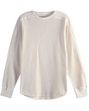Nanamica Waffle-Knit Drop-Shoulder Sweater - White