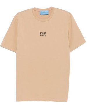 11 11 L.U.C.K. Logo-Print T-Shirt - Natural