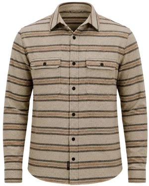 Faherty Legend Shirtjack Met Horizontale Streep - Grijs