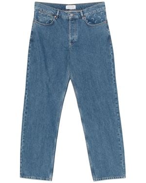 Marine Serre Vaqueros con logo estampado - Azul