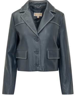 MICHAEL Michael Kors Blazer En Cuir - Bleu