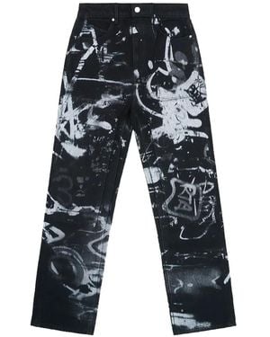 RTA Lost Frequencies Ricardo Graffiti-Print Jeans - Blue