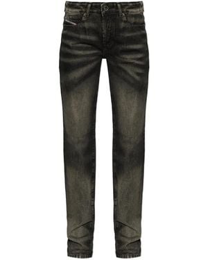 DIESEL Washed Straight-Leg Jeans - Black