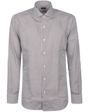 Barba Napoli Camicia A Righe - Grigio