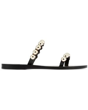 Ancient Greek Sandals Lambri Leather Flat Sandals - White