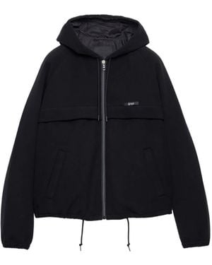 Prada Hooded Raglan-Sleeve Jacket - Black
