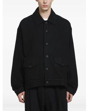 Yohji Yamamoto Button-Up Flap-Pocket Shirt Jacket - Black