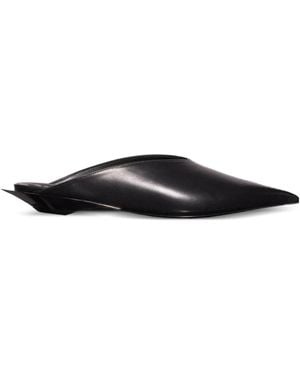 Mugler Fang Pointed-Toe Mules - Black
