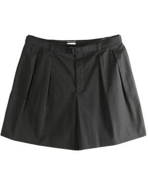 Saint Laurent Pleated Belt Shorts - Black