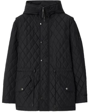 Burberry Short Quilted Nylon Wardour Parka - Black