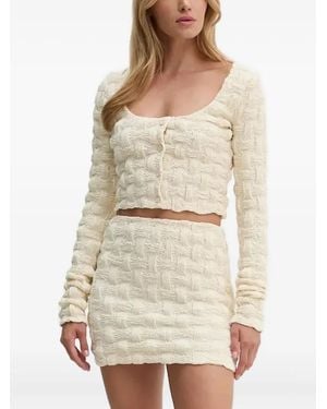 Nanushka Woven Buttoned-Up Top - Natural