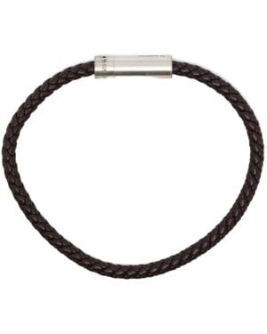 Le Gramme Bracelet En Cuir 7G À Design Torsadé - White