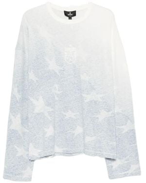 Represent Usa Star-Print Long-Sleeve Cotton T-Shirt - White