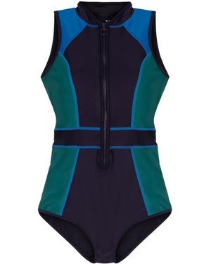 Duskii Costume Intero Tamara Con Design Color-Block - Blu