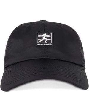 Sporty & Rich Logo-Patch Baseball Cap - Black