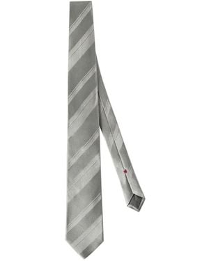 Brunello Cucinelli Corbata De Seda A Rayas - Blanco