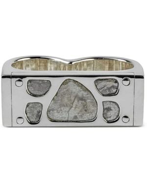 Parts Of 4 Ring Aus Sterlingsilber Mit Diamant - Grau