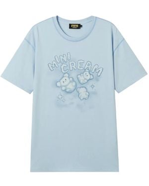 Mini Cream Cloud-Print T-Shirt - Blue
