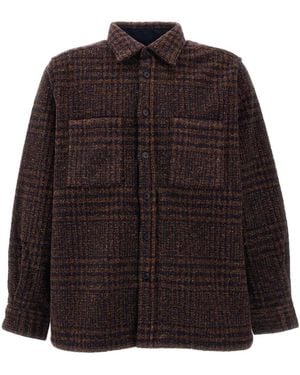 Portuguese Flannel Polaris Check-Pattern Button-Up Jacket - Brown