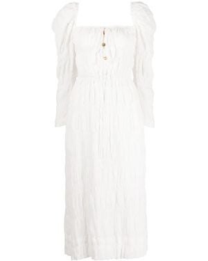 Rejina Pyo Nora Smocked Midi Dress - White
