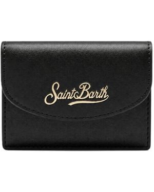 MC2 Saint Barth Kartenetui Aus Leder Mit Logo-Print - Schwarz