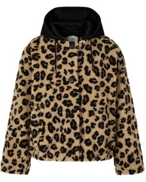 Studio Tomboy X Leopard-Pattern Hooded Jacket - Black