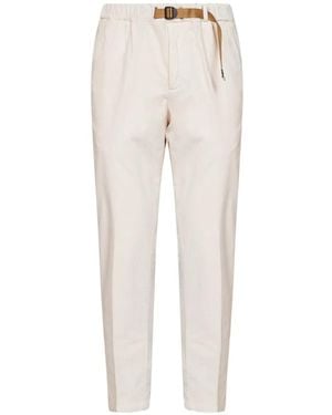 White Sand Belted Corduroy Pants - White