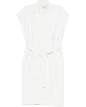 Gran Sasso Belted Front-Pockets Gilet - White