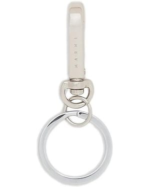Marni Palladium-Plated Keyring - White