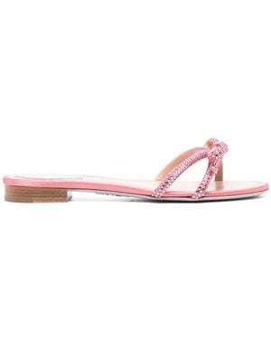 Rene Caovilla Crystal Embellishment Sandals - Pink