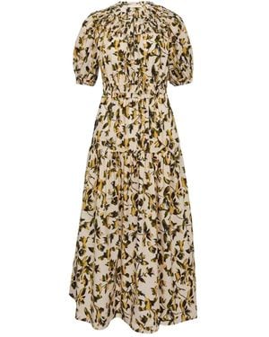 Ulla Johnson Othella Short-Sleeve Midi Dress - Metallic