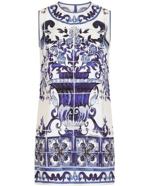 Dolce & Gabbana Dolce & Gabbana Printed Silk Top - Blue
