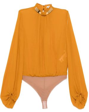 Elisabetta Franchi Tone Plaque Blouse - Orange
