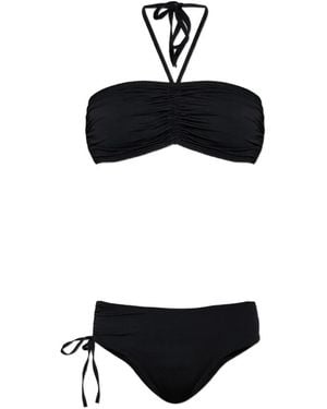 Balmain Ruched Halterneck Bikini - Black
