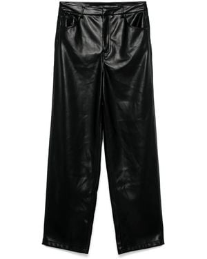 ROTATE BIRGER CHRISTENSEN Wide-Leg Faux Leather Trousers - Black
