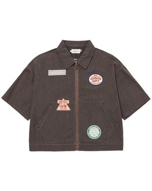 Honor The Gift Twill Zip-Up Shirt - Brown