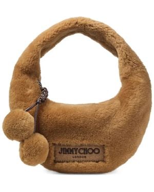 Jimmy Choo Winter Shearling Shoulder Bag - Brown