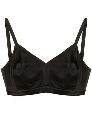 McQueen Top Corto Con Tirantes Finos - Negro