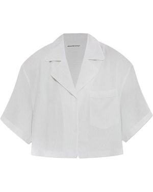 Alexander Wang Pinstripe Short-Sleeve Top - White