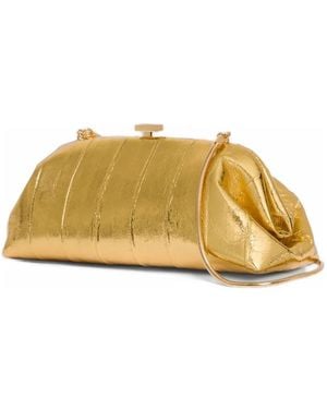 Alberta Ferretti Mini Eel Leather Clutch Bag - Yellow