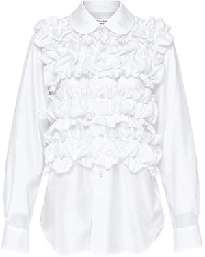 Comme des Garçons Ruffled Long-Sleeve Shirt - White