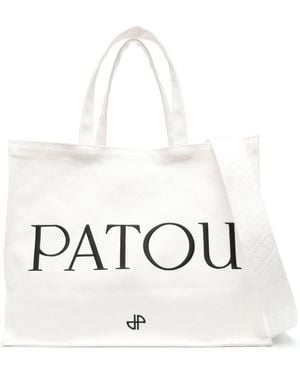 Patou Grand Sac Cabas En Toile - Blanc