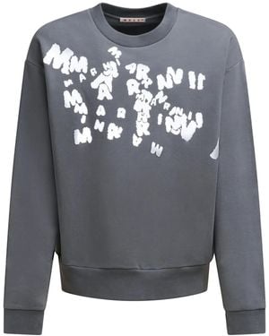 Marni Sweatshirt Mit Logo-Print - Grau