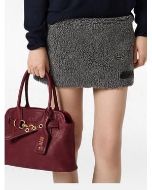 Miu Miu Fleece Miniskirt - Black